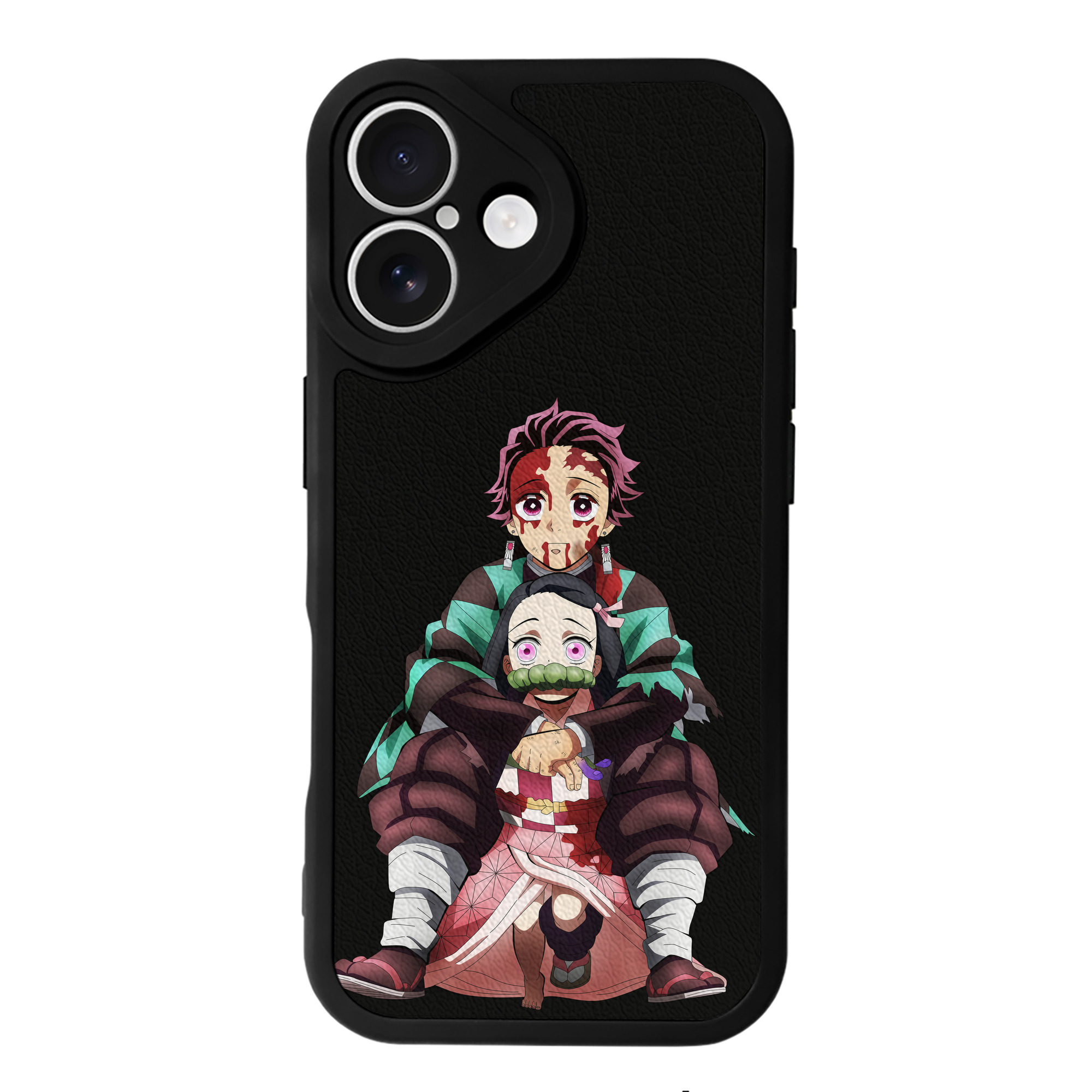 （画像用） 鬼滅の刃（きめつのやいば）竈門 禰󠄀豆子／かまど ねずこ Kamado Nezuko 【iPhone 16シリーズ対応】シリコンスマホケース（レザー調） 材質：シリコン